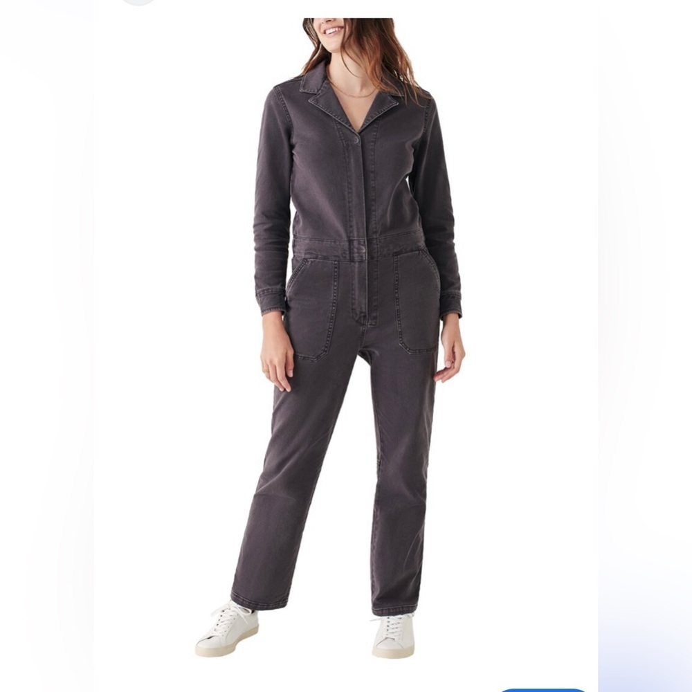 Faherty Overland charcoal twill jumpsuit small